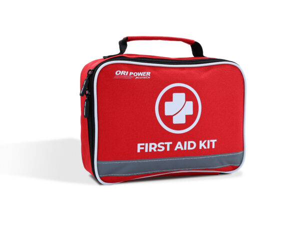 Detail of Side Surface of Red-Nylon-First-Aid-Bag